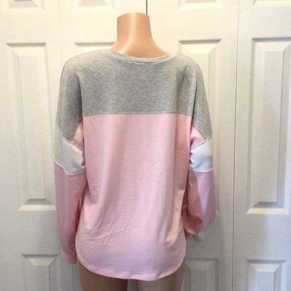 No Boundaries Juniors Plus Pink & Gray Colorblock Top Size XXXL W/Free Scrunchy - Picture 6 of 9